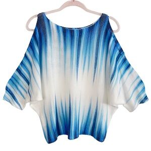 Luisa Ricci Soft Knit Poncho Off Shoulder Kimono Sweater